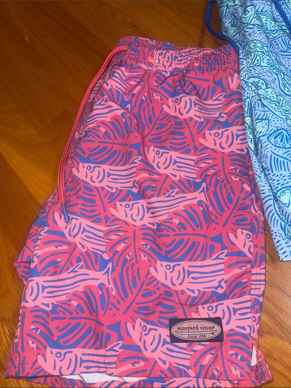 Vineyard Vines Swim Trunks - Blue, Pink, Coral Print Trio